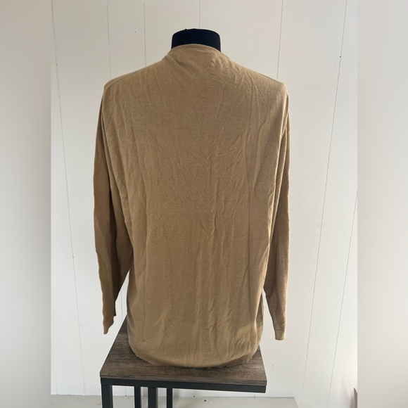 Ballantyne Tan Brown Silk & Cotton Blend Button Closure Cardigan 6 - Picture 5 of 5